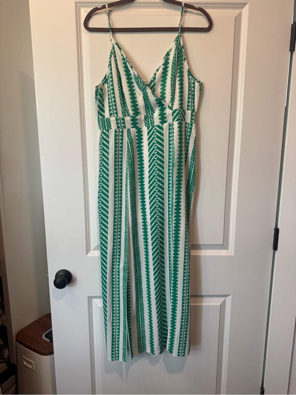 Trendy boutique Green and White Striped Maxi Dress